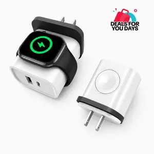 3-in-1 Fast Charger with 25W PD USB-A &Type-C, Apple Watch & iPhone Compatible Travel Charging Dock