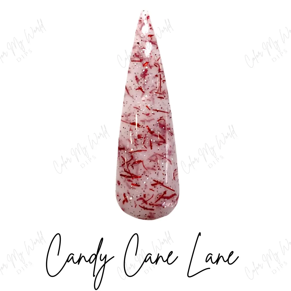 Candy Cane Lane- tinsel glitter dip powder, Christmas nails, Christmas dip powder, diy nails, nails at home