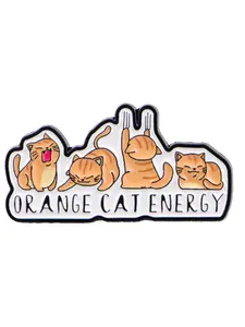 ”orang cat energy" Cute Cartoon Animal Badge, Unique Pin for Men and Women, Daily Bag Hat Clothing Decoration, Perfect Gift for Family and Friends