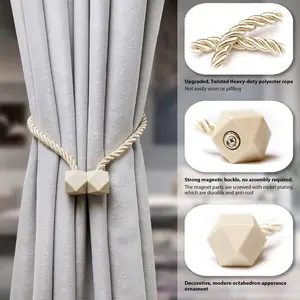 2pcs Curtain Hanger Decoration Tie, Strong Magnet Twisted Rope, Suitable for Living Room Office Home Decor, Easy Install & Durable Design, Interior Decoration Accessories