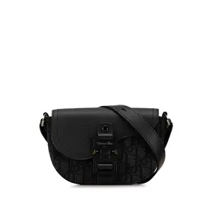 Pre-owned Dior Canvas Shoulder Bags Trotter Saddle Leather Shoulder Bag