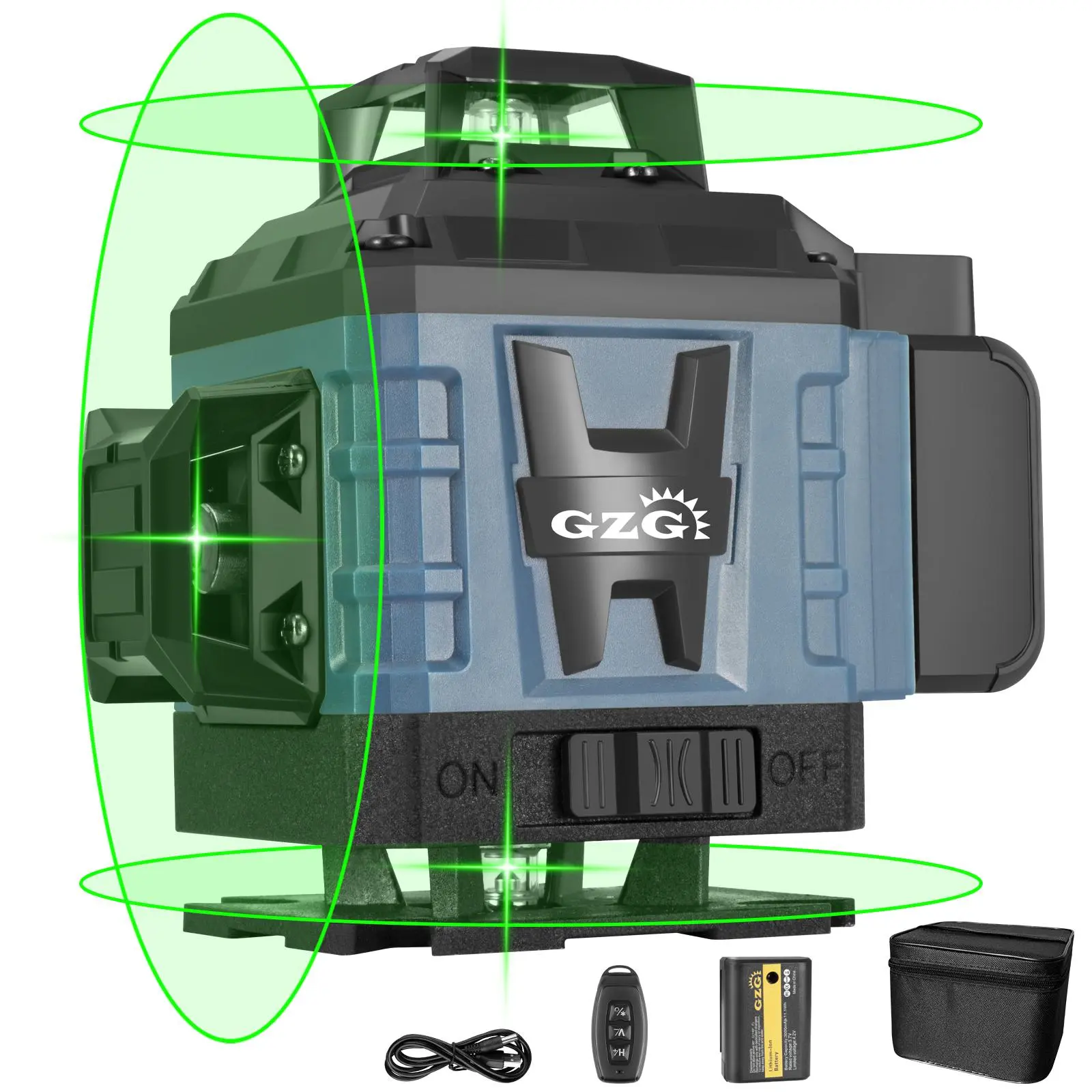 GZG 4D 16 Lines Laser Level, Self-leveling Laser Level, Automatic Laser Level with Remote Control, Professional Laser Level for Home & Office, Self Levelling Laser, Laser Leveler Tool, Laser Measuring Tool
