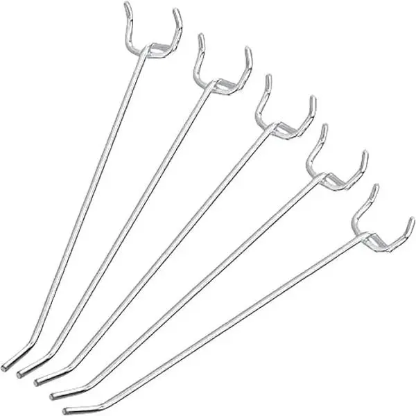 53102A 6” Pegboard Hook Organizer Kit, 50 Pack, Hanging Hooks Set for Garage Organization, Great for Wall Hanging and Shelving, Tool Storage, Craft Organizing