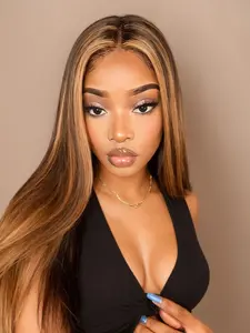 5x5 HD Lace Closure Wig, Human Hair Straight Wig, 4/27 Color, Glue-Free Wear, Frontal Lace Wig, Gradual Blonde, Women's Instant Wig, Glueless HD Wigs