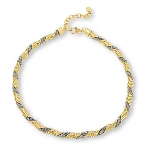 Bellezza 17" 2-Tone Bronze Twisted Tubogas Necklace