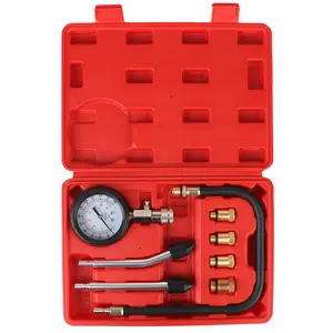 Car Engine Compression Tester Kit, Automotive Cylinder Tester Kit with M10 M12 M14 M18 Adapter, 0-300 PSI Gasoline Engine Compression Meter