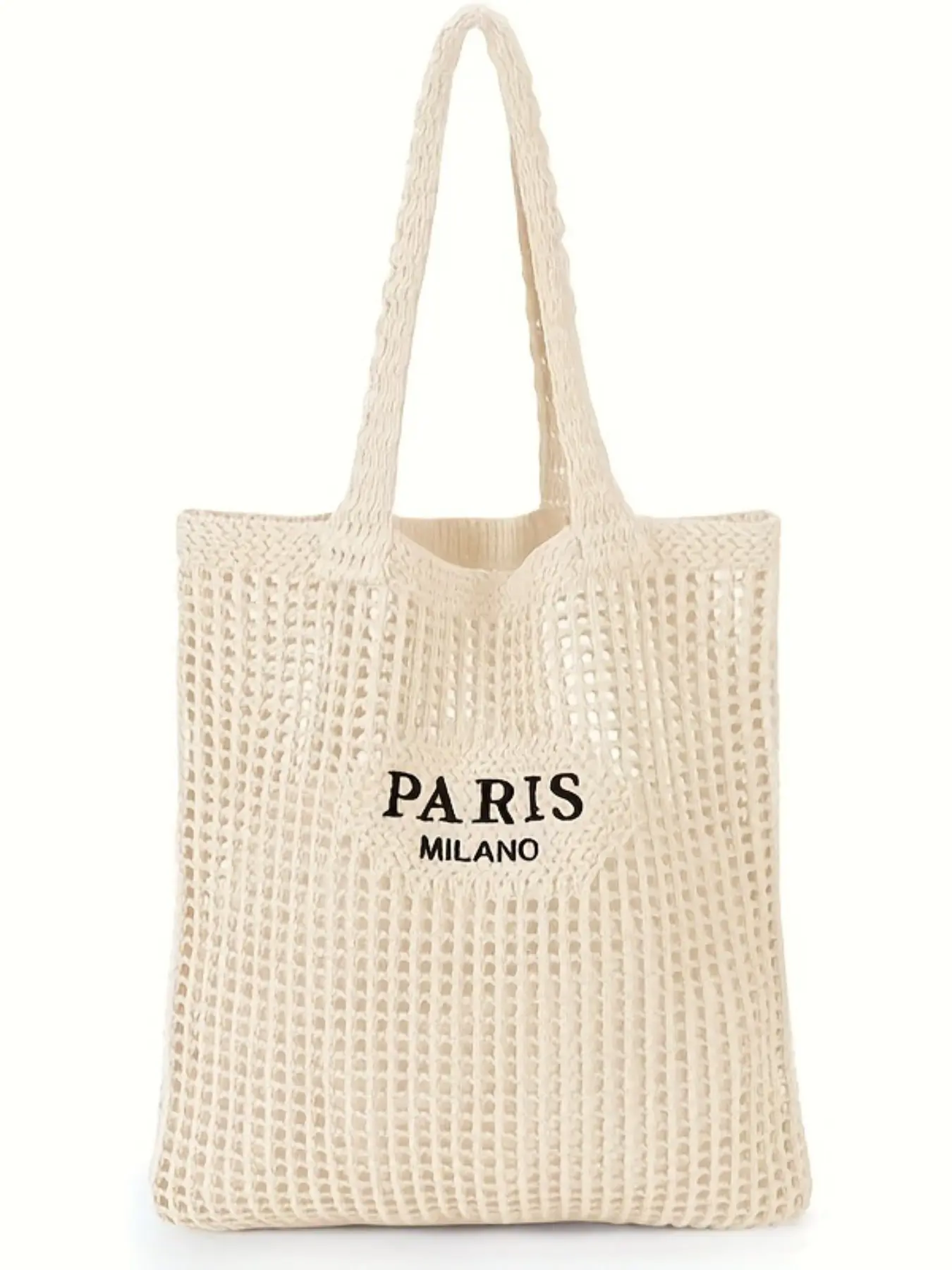 Women Boho Embroidery Crossbody Shoulder Bag, Spring Summer Hollow Out Woven Tote, Casual Plain Design Shopping Bag, Lightweight Shopping Bag, Tote Crossbody Purse, Shoulder Totes