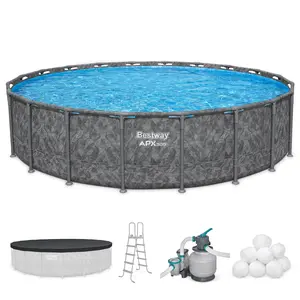 Bestway APX 365 20'x52" Round Above Ground Swimming Pool Set with Pump & Ladder