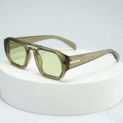Men's Vintage Double Bridge Frame Glasses, Trendy Shades Casual UV400 Glasses for Everyday Use, Fashion Accessories for Outdoor Activities