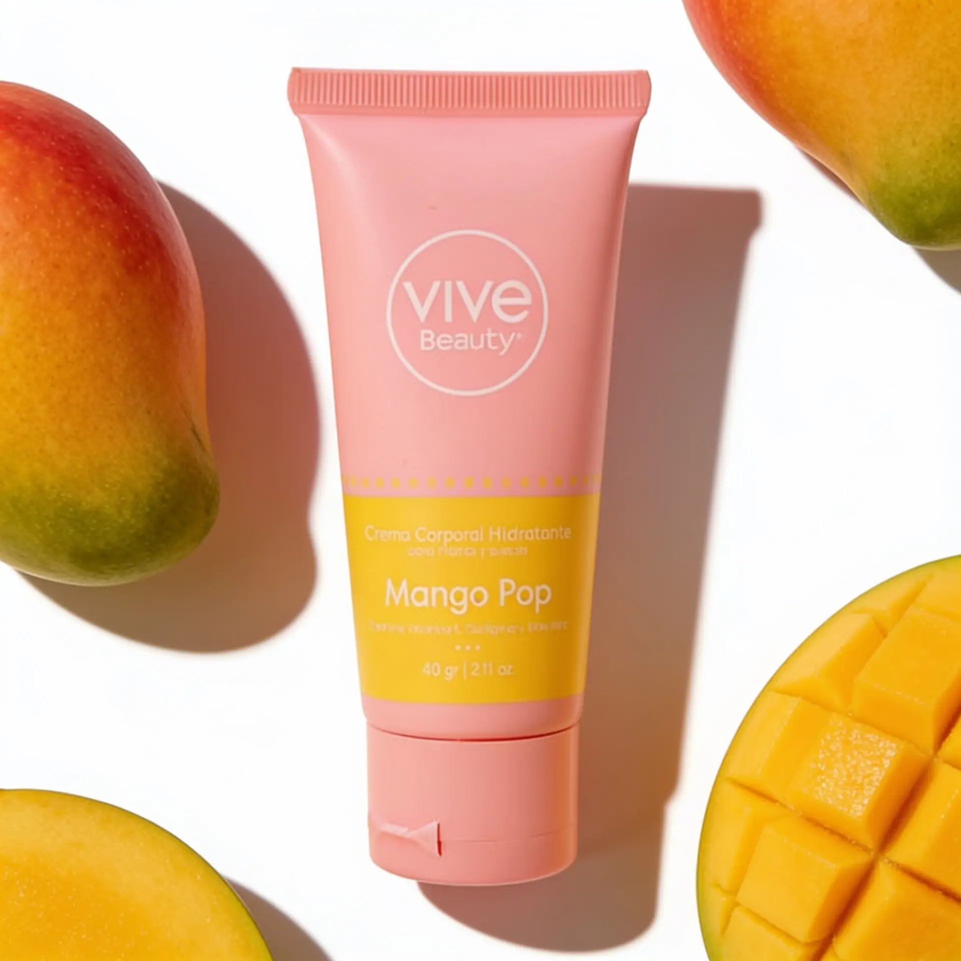Vive Beauty Mango Pop Mini Body Cream 60g | Hydrating Travel Size Moisturizer with Aloe Vera, Vitamin E & Collagen, Lightweight Body Lotion for Soft & Smooth Skin