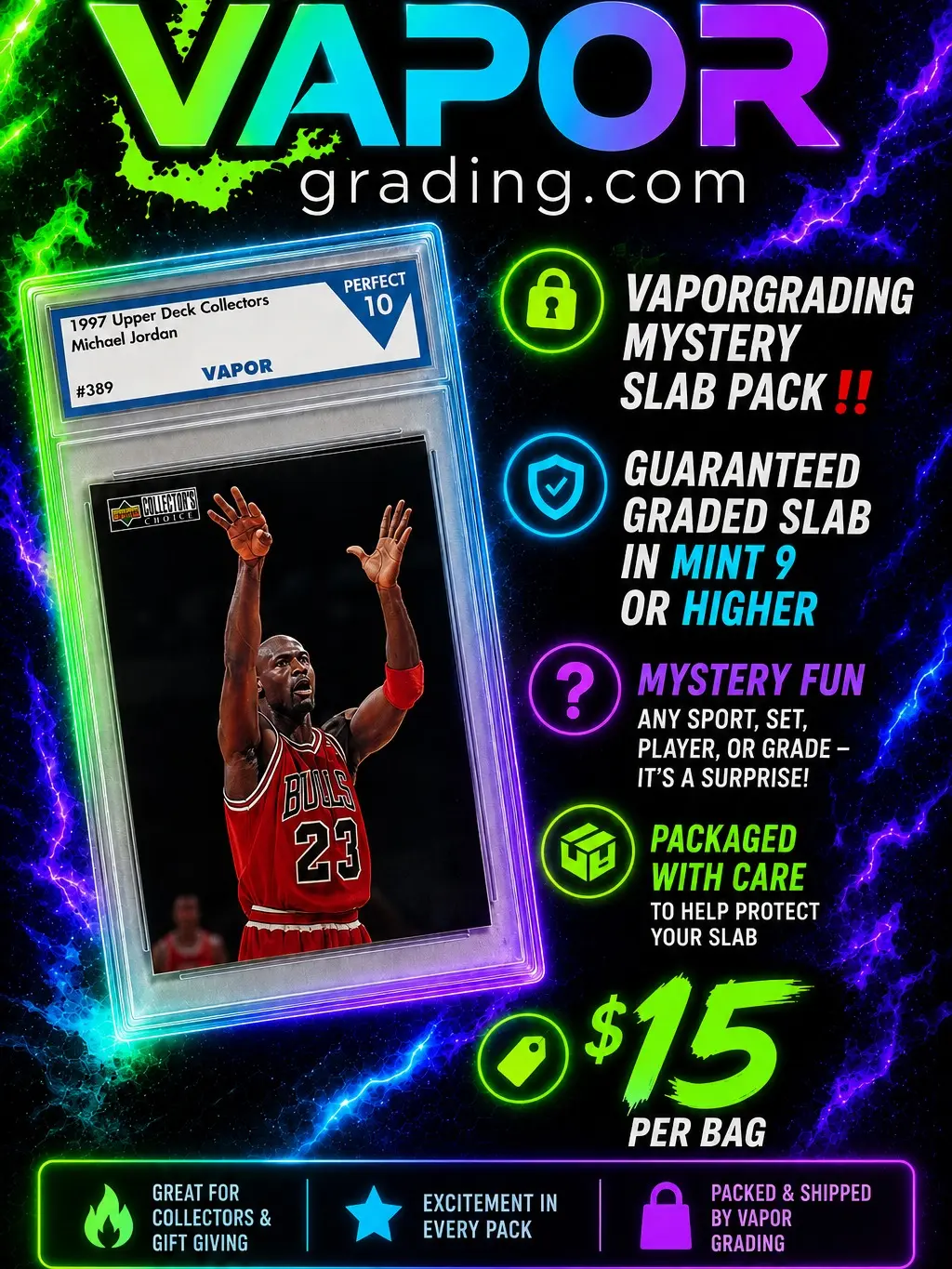 VaporGrading Mystery Graded Slab Pack - Sports Trading Card Collectible Repack