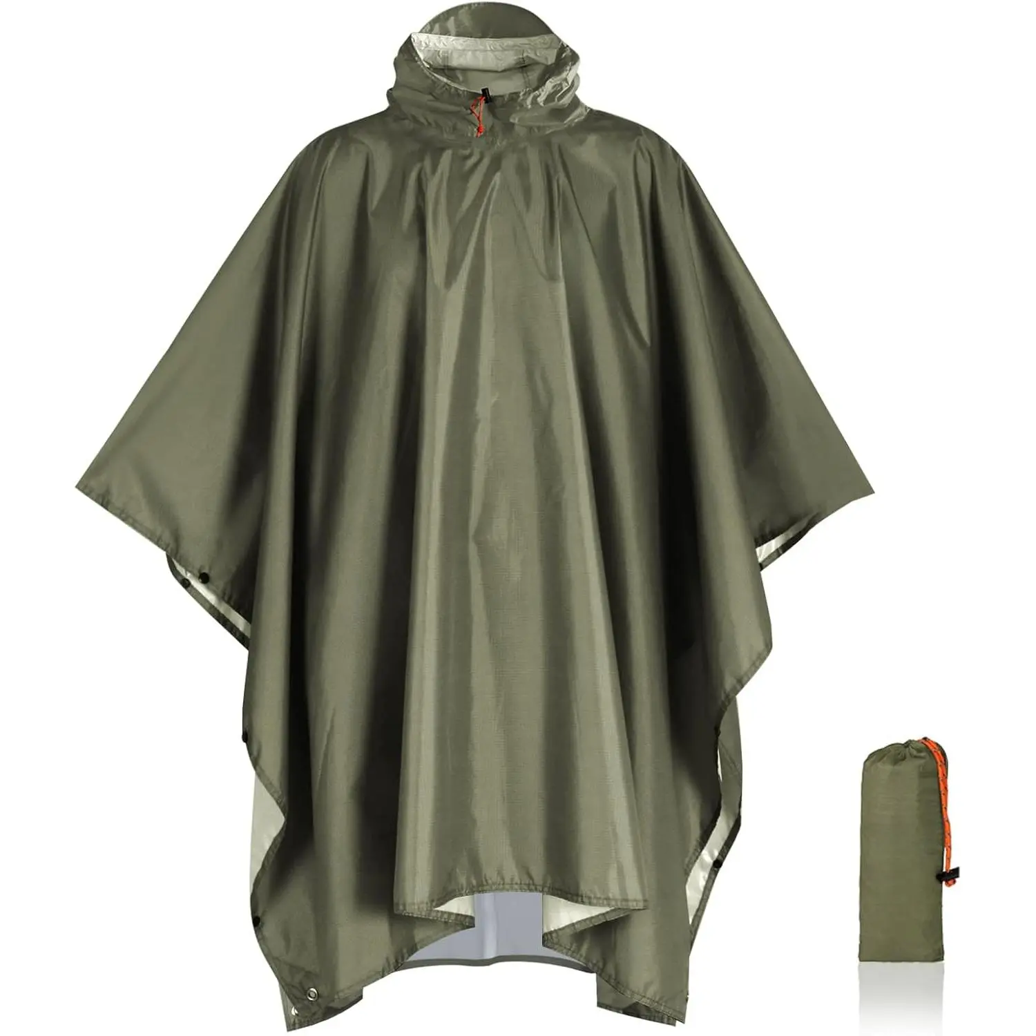 Hooded Rain Poncho for Adults Waterproof Lightweight Rain Coat for Men Women Reusable Rain Jacket for Emergency Outdoor Multi-Purpose Ghillie Suit Set