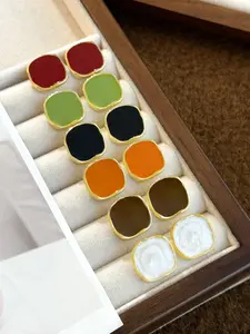 Geometric Square Design Stud Earrings, Fashion Jewelry for Party, Daily Clothing Decor, Trendy All-match & Exquisite Jewelry for Birthday Gift, Elegant Minimalist Earrings