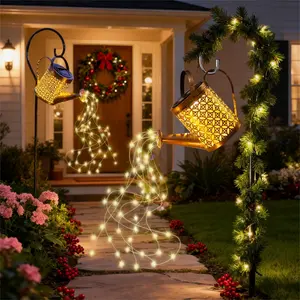 Solar Copper Kettle Light for Outdoor Decor Warm White LED Waterfall Effect Waterproof IP44 Auto Sensor Perfect for Gardens Patios & Festive Displays Eco-Friendly Gift for Mom Grandma Women solar watering