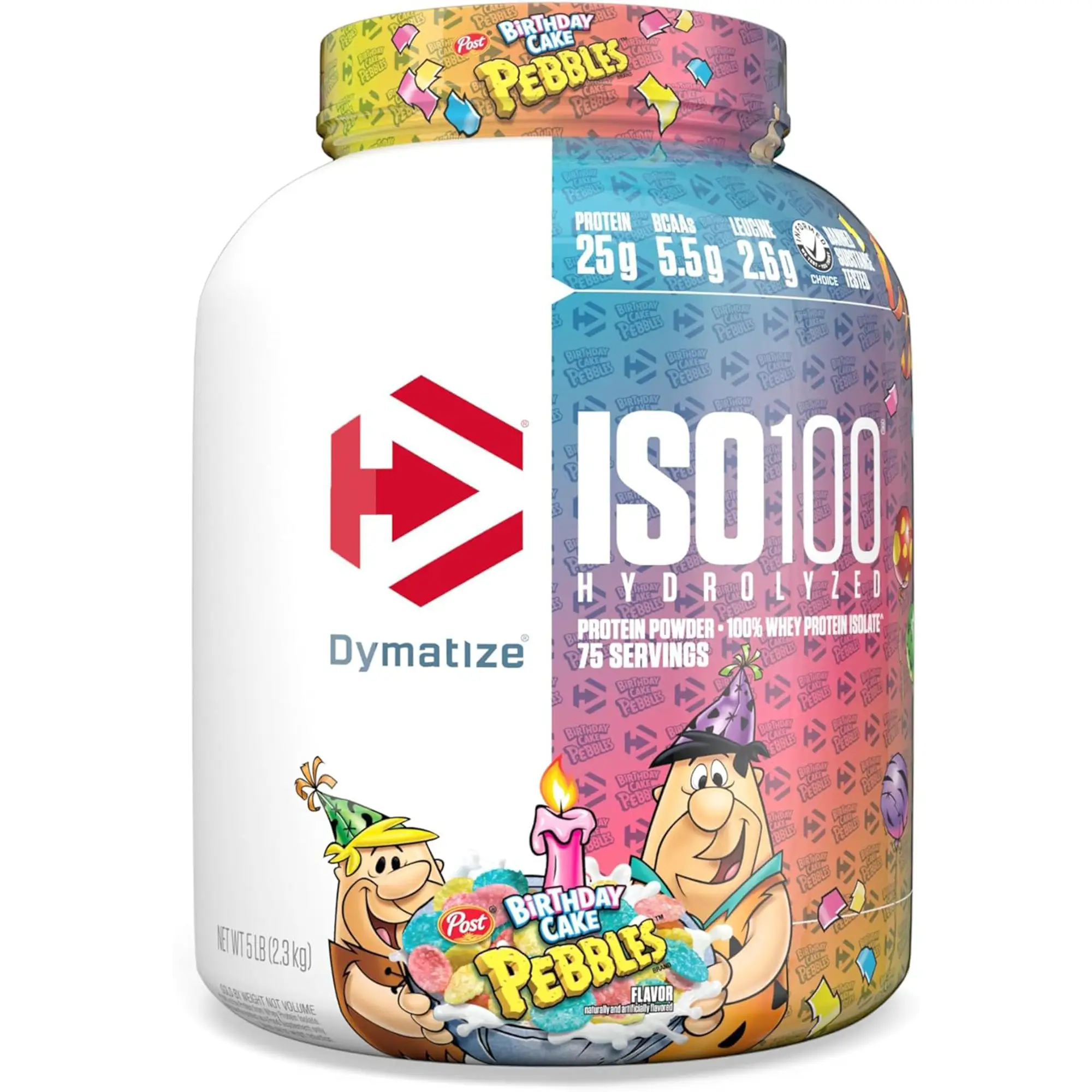 Dymatize ISO 100 - 5 Pound Container of Whey Protein Powder with 25g of Hydrolyzed 100% Whey Isolate, 5 Pound (70-76 Servings)