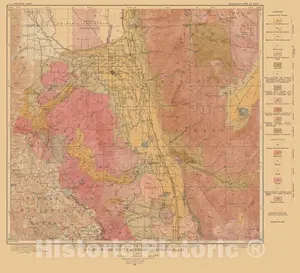 Inyo Range and Sierra Nevada, California - Bedrock Geology Map, 1918