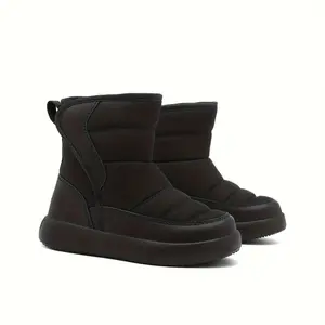 New Unisex Kids' Winter Snow Boots Fleece-Lined Thick Warm High-Top Non-Slip Textured Sole Hook & Loop Closure 3-10 Yrs Outdoor Play