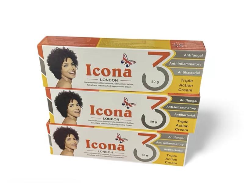 Icona London 3 Cream Triple Action Pack of 3 Moisturizers for Skin Repair Antifungal Anti-Inflammatory Antibacterial