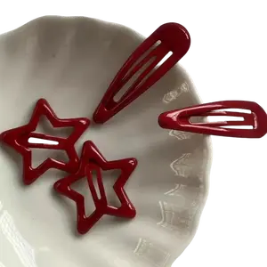 Street 10pcs/Set Women‘s Red Oil Drop, Star & Waterdrop Pattern Hair Clips, Cute Mini Claw Clips for Daily Wear, Home, Commuting, College Outfit Decoration, Simple & Y2K Aesthetic Hair Barrettes Hair Claws School Stuff