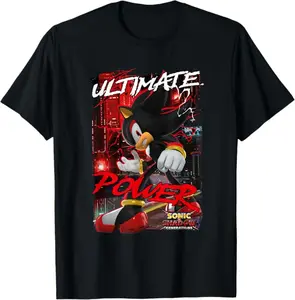 Shadow Ultimate Power T-Shirt, Sonic Gaming Graphic Tee, Dark Speedster Retro Gamer Shirt
