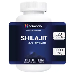 HARMONIFY Shilajit Capsules 2000mg – Pure Himalayan Mineral Supplement – Detox & Immune Support – Fulvic Acid Rich – 120 Veggie Capsules – Non-GMO