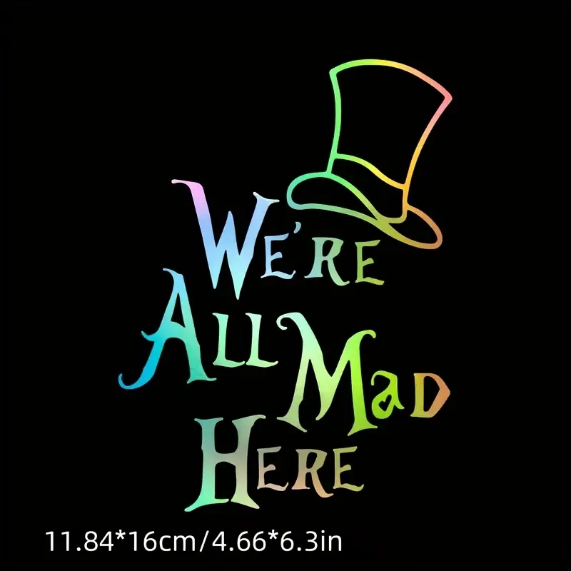 2-piece Car Sticker - 'We're All Crazy' - Reflective Vinyl Stickers for Cars, Motorcycles, Windows, and Bumpers, Universal Car Sticker, Multipurpose Car Decal, Sticker Decals