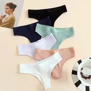 100% cotton, sexy thong underwear for women, mid-low waist, comfortable and breathable, T-shaped underwear design, simple and elegant women's thong underwear