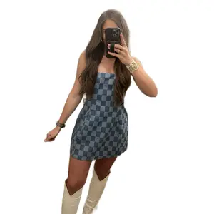 Checkered Denim Dress - Women’s Denim Dress - Women’s Western Wear - Nashville Outfit Inspiration - Country Music Concert Outfit