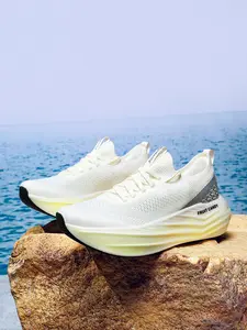 Blue Gradient Parent-Child Trend Knitted Running Shoes, Jogging Shoes, Breathable Running Sneakers, Running Sports Footwear, Running Trainers, Breathable Flyknit Material, Cushioned Comfort, Lightweight Feel, All Seasons