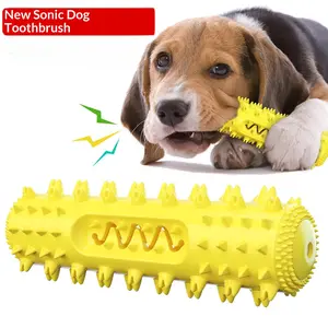 Squeaky Dog Toy Dental Chew Stick with Serrated Teeth Treat-Dispensing Pet Supplies for Fun & Functional Oral Hygiene medium-sized interactive plaything accessories slow feeder bowl Chewing Ball