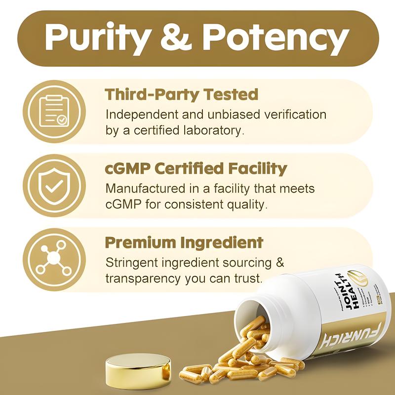 FUNRICH Joint Health Supplement for Women & Men with Glucosamine Chondroitin MSM & Turmeric 120 Capsules for Joint Support