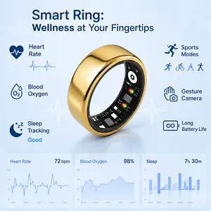 Quriov Smart Ring, Waterproof Tracking Fitness Ringwith Sleep, Heart Rate & Blood pressureMonitoring, Stylish Wearable for Men & Women gift Wireless Connection,with charging box Touch Screen Watch Running Watch Compact Durable tiktokshopspringglowup tikto