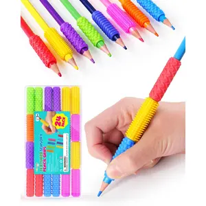 24 Pack Textured Silicone Sensory Fidget Pencil Grips for Kids Adults, Autism Calming ADHD Stress Relief Fidget Tools for Special Education Classroom Must Have