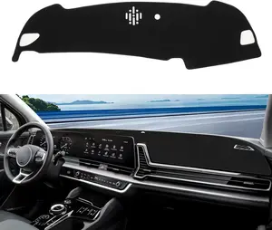 KUST Car Dash Cover for Kia Sportage 2023 2024 2025(Without HUD) Left Hand Driving Polyester Non-Slip Center Console Dash Cover Interior Accessories for Sportage Sunshade Windshield Glare Black