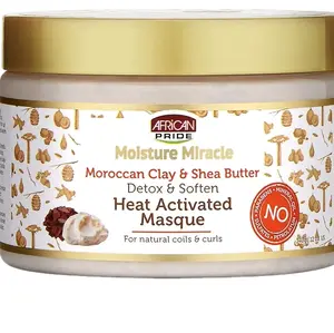 African Pride Moisture Miracle Heat Activated Masque 12oz - Detox & Soften Formula for Natural Coils & Curls