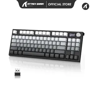 ATTACK SHARK K86 RGB 75% Wireless Gasket Mechanical Keyboard,3-Mode Bluetooth5.0/2.4G/USB-C Hot Swappable Gaming Keyboard Side Print Keycaps,4000 mAH Battery Knob&Display,Linear Switche