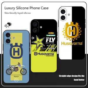 Racing Husqvarna LOOG Phone Case For iPhone 17 16 15 14 13 12 X XR XS 8 Plus Mini Pro Max Soft black Shockproof Cover