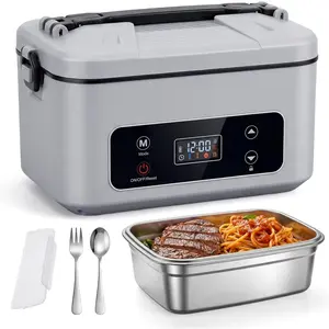 5.1 Cups Cordless Electric Lunch Box for Adults, 24000mAh  with Scheduled Heating & 5-Side  Even Heating, 100W Portable  Warmer for Drivers, Outdoor Workers, Travel, Camping