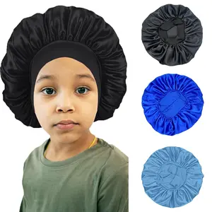 TwiceBeauty  3Pcs Silk Bonnets Curly Hair Wrap Girl Satin Sleeping Hat Boy Soft Elastic Wide Band Bonnet Sleep Cap for Natural Hair Overnight Heatless Styling Tools Haircare