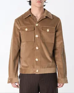 "Dean" Jacket in Fawn Brown 8 Wale Corduroy