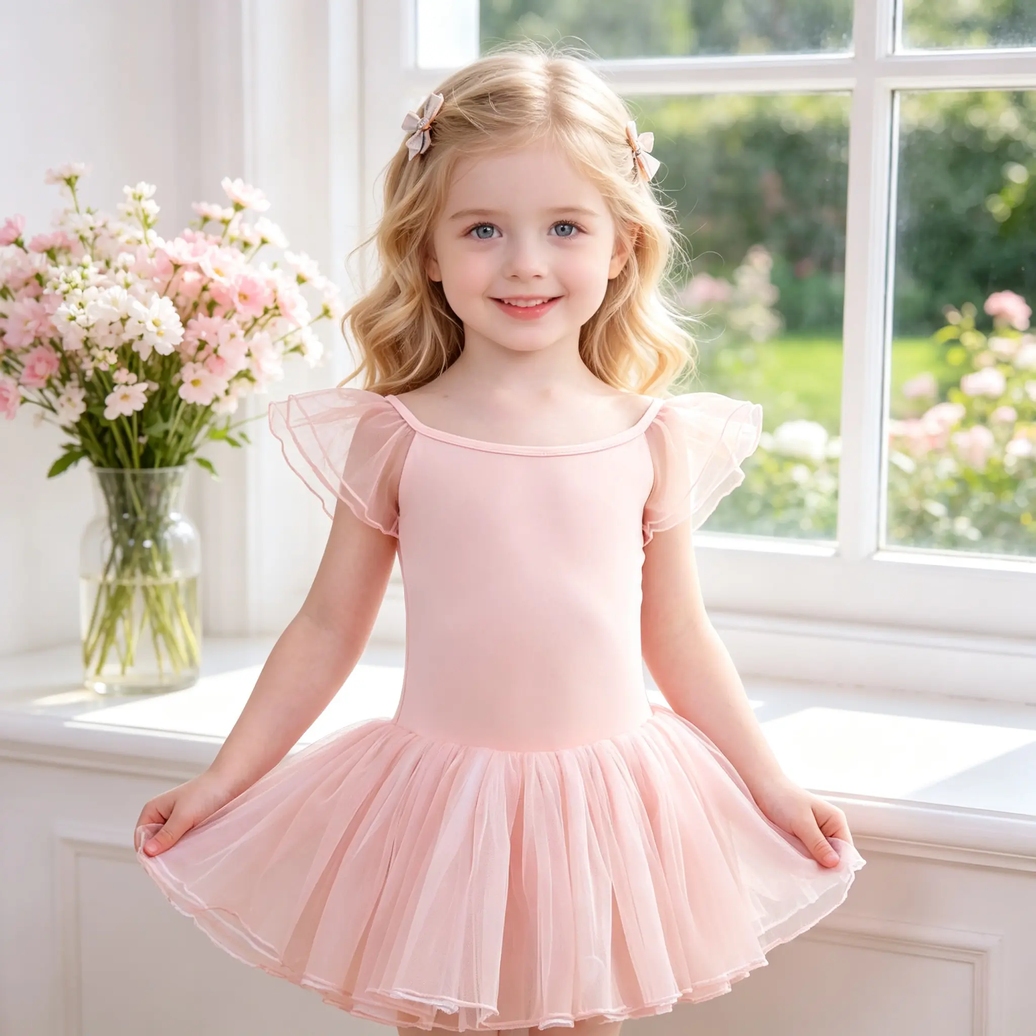 Toddler Girls Pink Flutter Sleeve Ballet Tutu Dress Soft Tulle Dance Leotard Kids Princess Recital Birthday Outfit