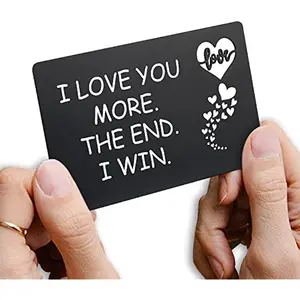 Heart Pattern Metal Wallet Card, 1 Count Creative Wallet Insert Card, Gift Card for Anniversary, Birthday, Wedding, Positive Message Card, Quote Cards