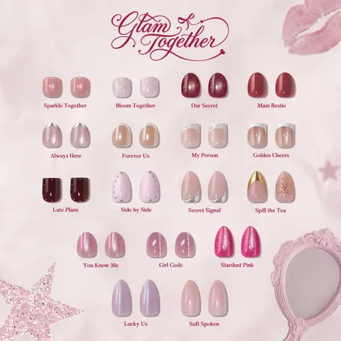 BTArtbox Extra Short Press On Fake Nails Kit - 32 Chip-Free 16-Size Multiple Shapes Gradient Nails, Easy-Apply for Home Use & Going Out, Includes Glue & Adhesive Tabs, Summer Clean Girl Cateye Design