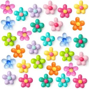 24Pcs Colorful Decorative Magnet, Cute 3D Flower Refrigerator Magnets, Girl Flower Magnet for Whiteboard Office Kitchen, Strong Colorful Magnets for Locker