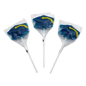7 oz. Blue Graduation Cap Blueberry-Flavored Lollipops - 12 Pc.