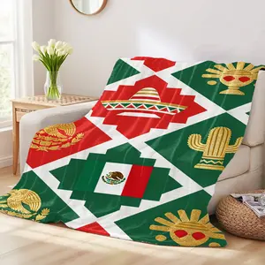 Mexico Flag Art Blanket – Soft Cozy Flannel Throw with Artistic Mexican Flag Design, Perfect Gift for Mexico Lovers, Teens & Adults, Ideal Birthday Gift, Christmas Gift, Holiday Present, Bed, Sofa & Living Room Home Decor
