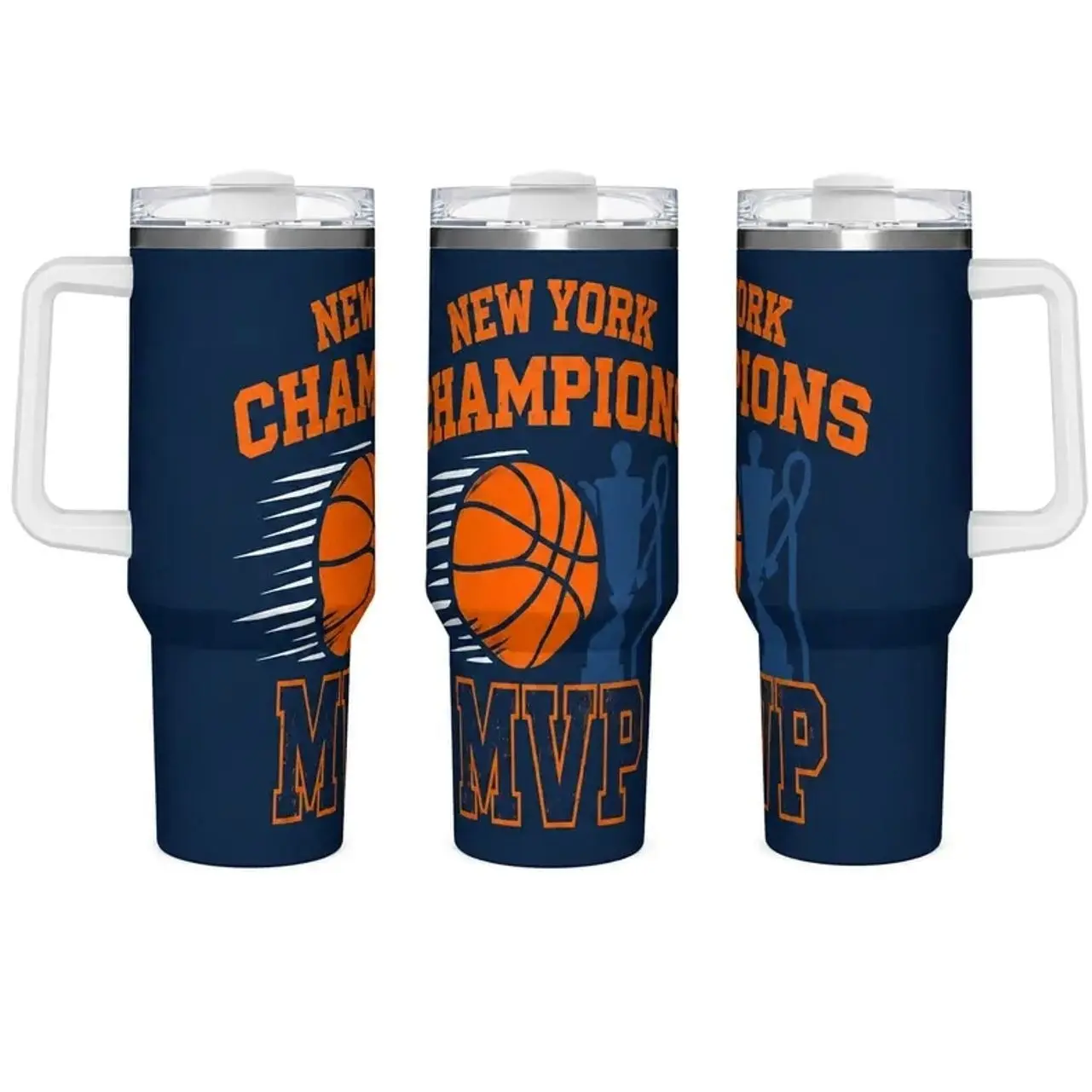 Basketball Champion Tumbler, 40oz Sports Travel Mug with Handle, Insulated Stainless Steel Cup for Basketball Fans
