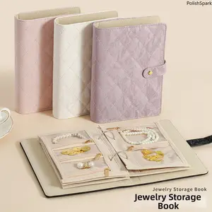Premium PU Leather Jewelry Storage Book with 4-Size Clear Zipper Pouches – 14.5x21cm Portable Loose-Leaf Organizer Binder with Soft Anti-Tarnish Lining for Rings, Earrings, Necklaces, Watches & Bracelets