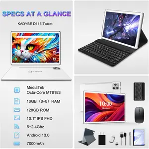 2026 Latest Tablet Android 13 Tablets 10 Inch, Tablets 128GB ROM+16GB RAM (8+8 Virtual), 2 In 1 Tablet with keyboard, Powerful Octa-Core+13MP Camera, 1TB TF Expandable, FHD IPS Display WiFi Tableta PC