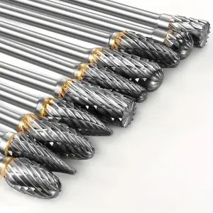 10pcs Carbide Rotary File Set, Tungsten Steel Grinding Bits for Polishing and Carving Metal, Wood, Plastic, and Jade, Drill Bit Set
